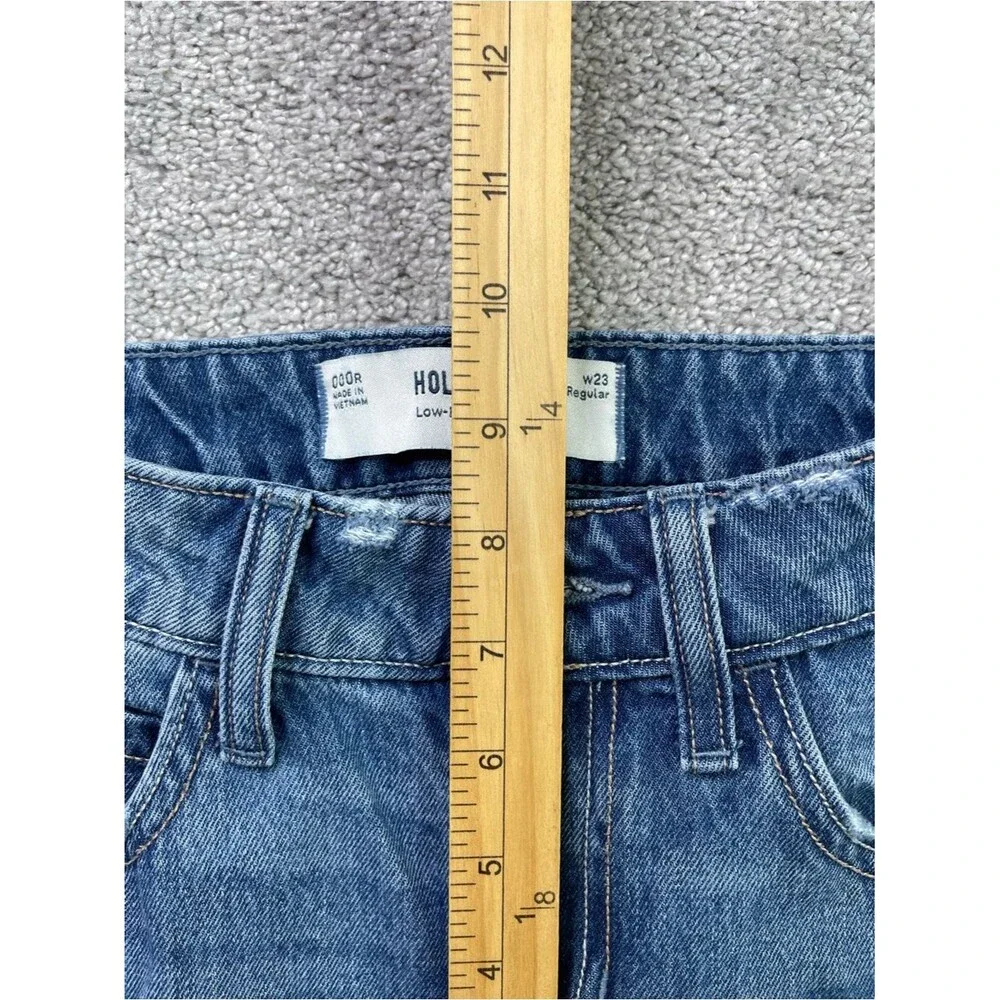 Hollister Jeans Women's 23 Blue Baggy Wide Leg Low Rise Medium Wash Denim - Picture 8 of 11